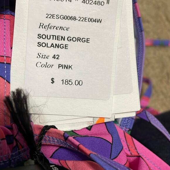 Isabel Marant Pink Purple Triangle Bikini Swimsuit Top New size 10 Retails $185 - Picture 3 of 6